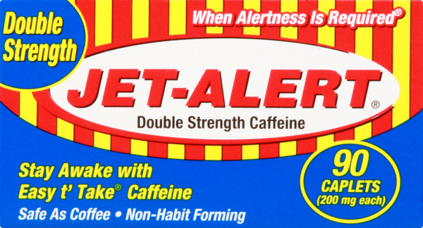 Jet Alert Caffeine, Double Strength, 200 mg, Caplets