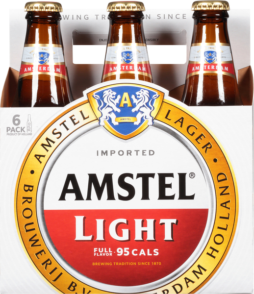 Amstel Light Beer, Lager, Imported, 6 Pack