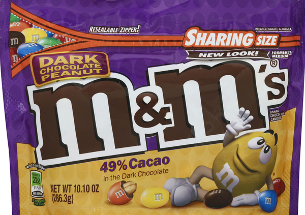 M & M Chocolate Candies, Dark Chocolate Peanut, Sharing Size
