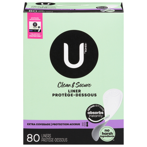 U by Kotex Liners, Extra Coverage