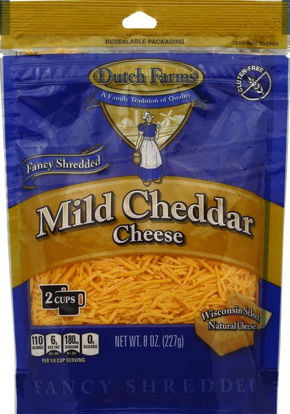 Dutch Farms Cheese, Fancy Shredded, Mild Cheddar