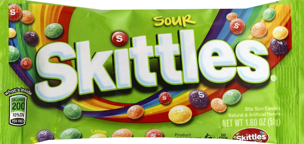 Skittles Candies, Bite Size, Sour