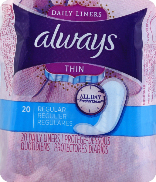 Always Daily Liners, Thin, Regular