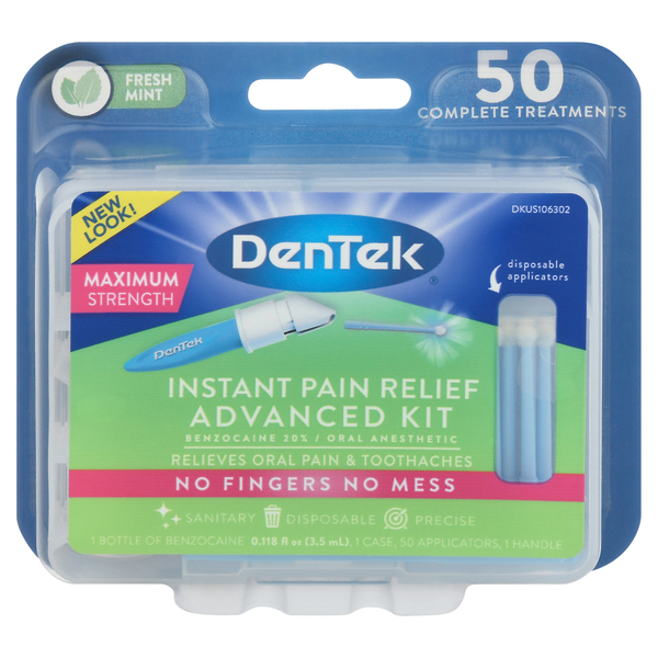 DenTek Instant Pain Relief, Advanced Kit, Maximum Strength, Fresh Mint