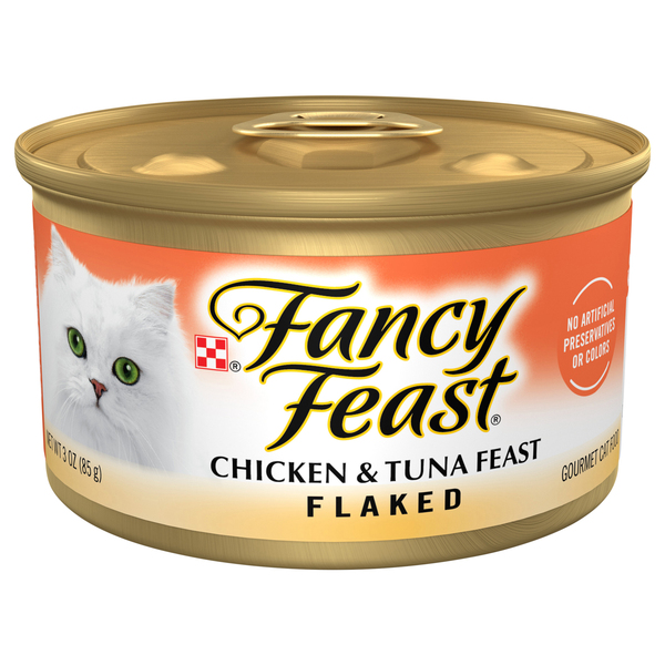 Fancy Feast Cat Food, Gourmet, Chicken & Tuna Feast, Flaked