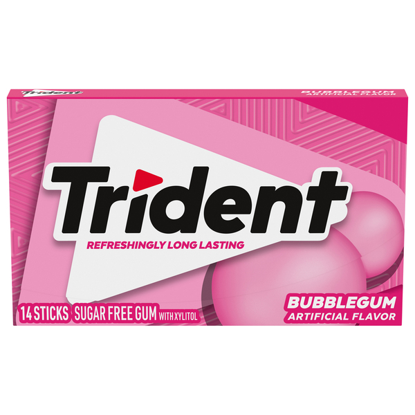 Trident Gum, Sugar Free, Bubblegum