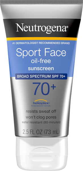 Neutrogena Sunscreen, Oil-Free, Sport Face, Broad Spectrum SPF 70+