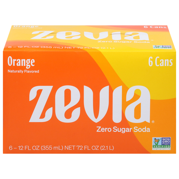 Zevia Soda, Zero Sugar, Orange