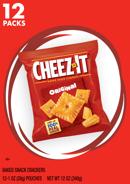 Cheez-It Baked Snack Crackers, Original, 12 Packs