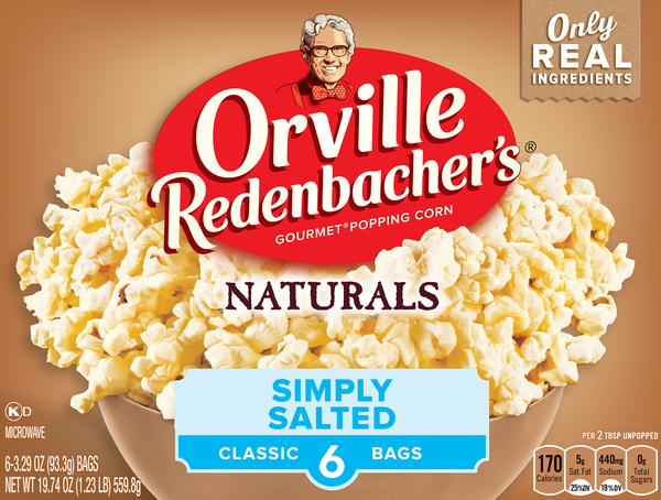 Orville Redenbacher's Popping Corn, Simply Salted, 6 Classic Bags