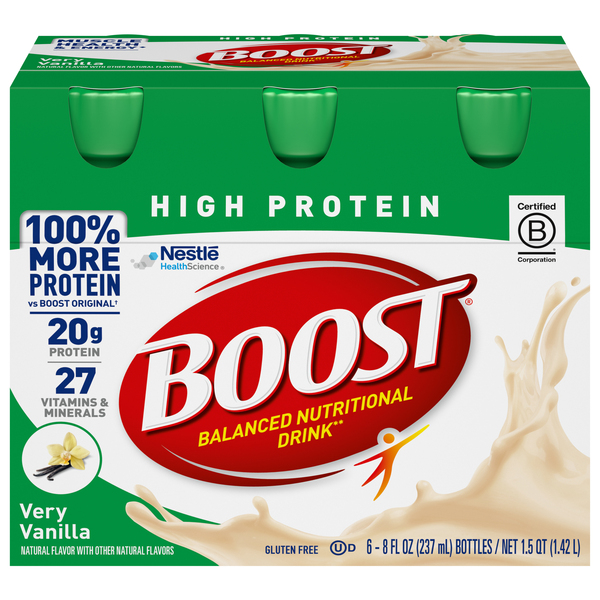 Boost Nutritional Drink, Balanced, High Protein, Very Vanilla