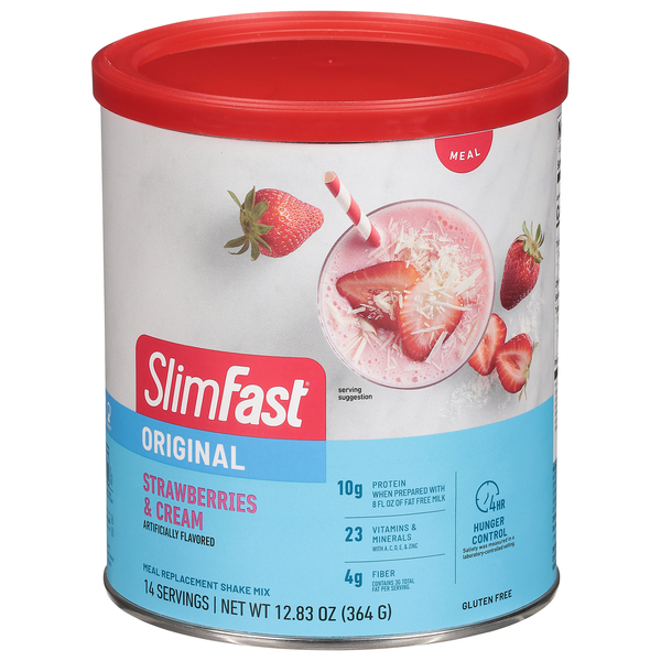 SlimFast Shake Mix, Meal Replacement, Strawberries & Cream, Original