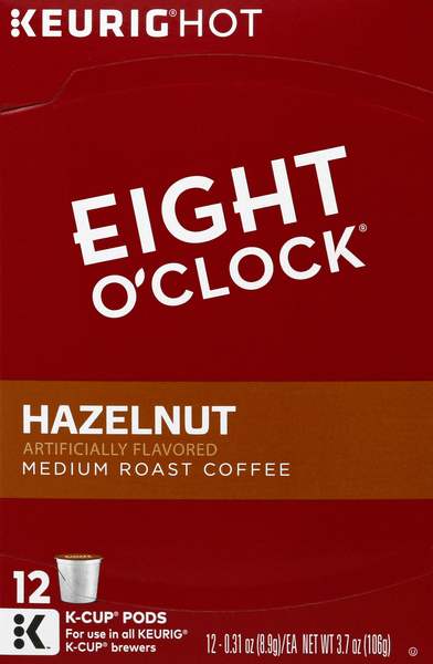 EIGHT O CLOCK Coffee, Medium Roast, Hazelnut, K-Cup Pods