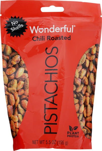 Wonderful Pistachios, No Shells, Chili Roasted, 5.5 Ounce Resealable Pouch