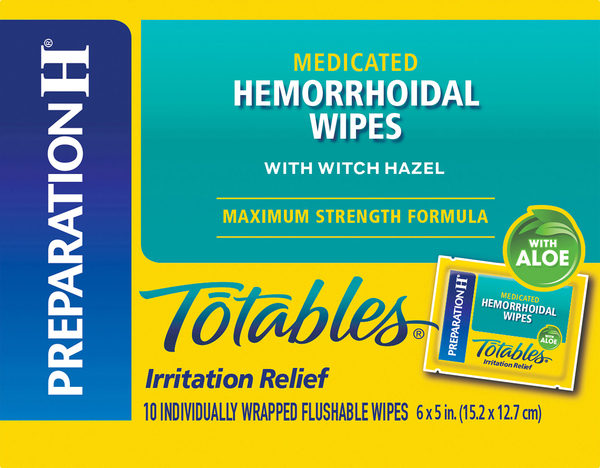 Preparation H Hemorrhoidal Wipes, Medicated, Maximum Strength Formula