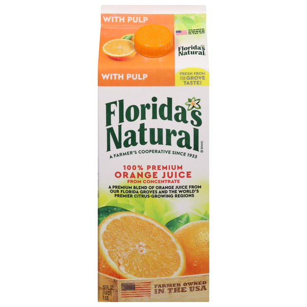 Florida's Natural Orange Juice, 100% Premium, with Pulp