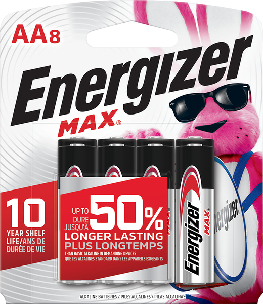 Energizer Batteries, Alkaline, AA8