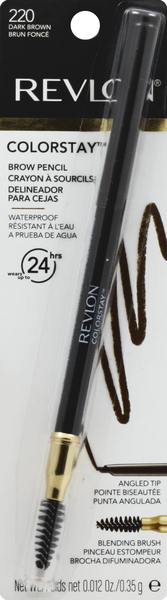 Revlon Brow Pencil, Waterproof, Dark Brown 220