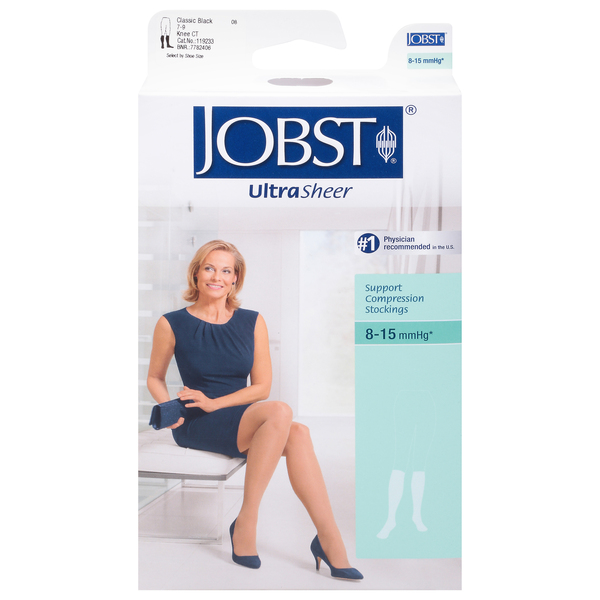 Jobst Therapeutic Support Knee High, Small, Ultra Sheer, Classic Black