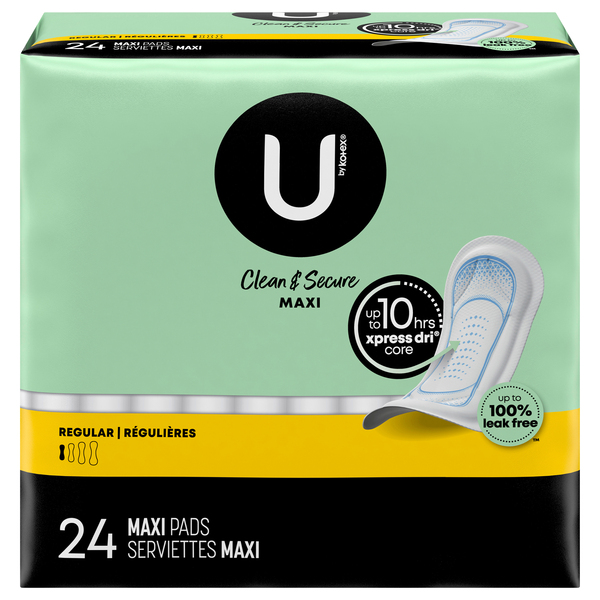 U by Kotex Pads, Maxi, Regular