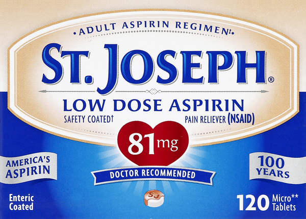 St. Joseph Aspirin, Low Dose, 81 mg, Enteric Coated Tablets