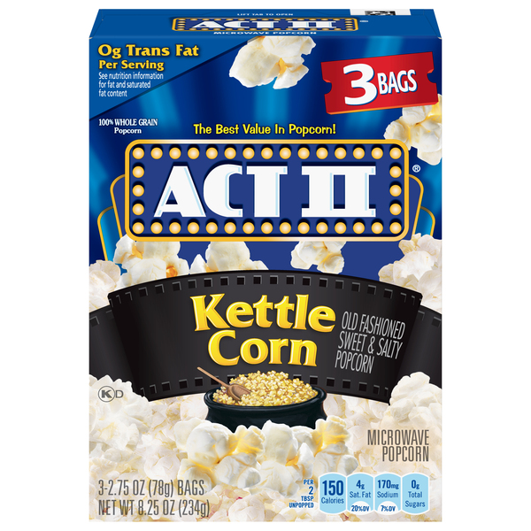 Act II Microwave Popcorn, Kettle Corn