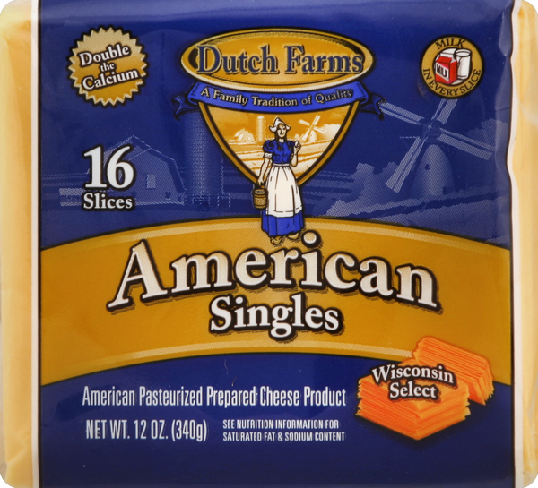 Dutch Farms Prepared Cheese Product, Singles, American