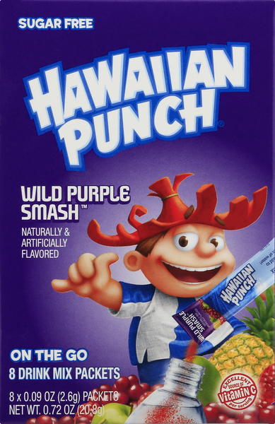 Hawaiian Punch Drink Mix Packets, Sugar Free, Wild Purple Smash, On The Go