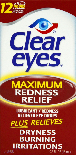 Clear Eyes Eye Drops, Maximum Redness Relief