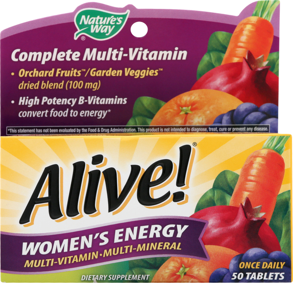 Alive! Multi-Vitamin/Multi-Mineral, Women’s Energy, Tablets