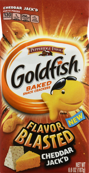 Goldfish Snack Crackers, Baked, Cheddar Jack'd