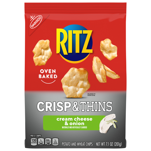 Ritz Potato & Wheat Chips, Cream Cheese & Onion