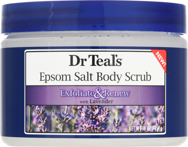 Dr Teal's Body Scrub, Epsom Salt, Exfoliate & Renew