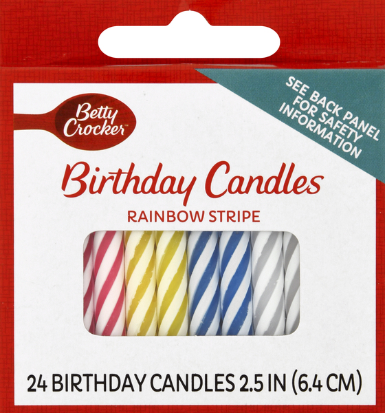Betty Crocker Candles, Birthday, Rainbow Stripe