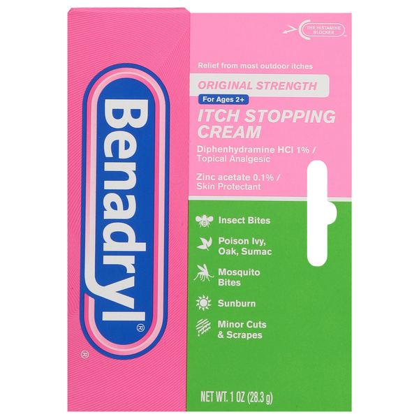 Benadryl Itch Stopping Cream, Original Strength, for Ages 2+