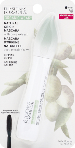 Physicians Formula Mascara, Natural Origin, Black 1711311