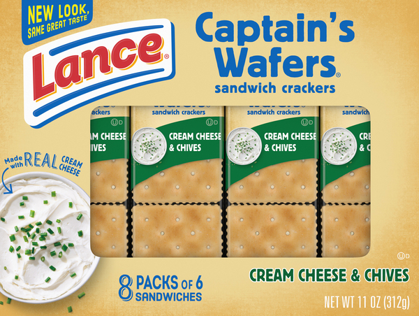 Lance Sandwich Crackers, Cream Cheese & Chives, 8 Packs