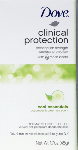 Dove Anti-Perspirant Deodorant, Clinical, Solid, Cool Essentials