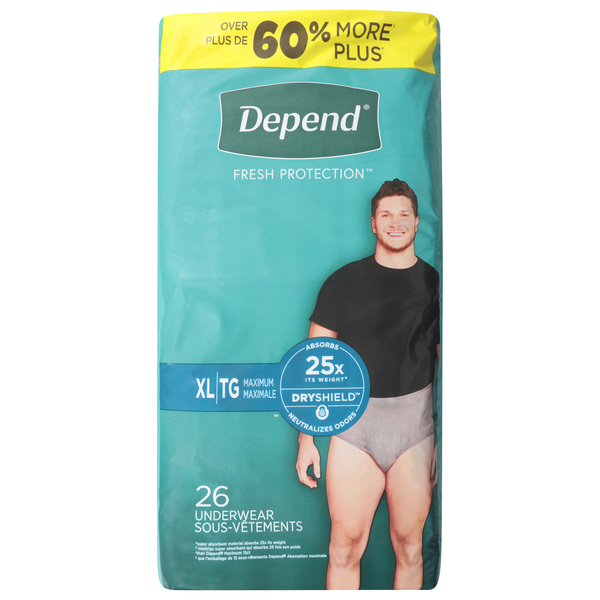 Depend Underwear, Maximum, Extra Large