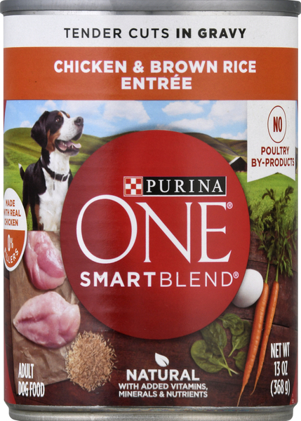 Purina One Dog Food, Chicken & Brown Rice Entree, Tender Cuts in Gravy, Adult