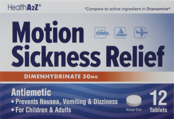 HealthA2Z Motion Sickness Relief, Tablets