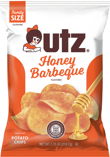 Utz Potato Chips, Honey Barbeque, Family Size