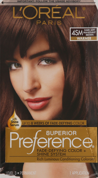 Superior Preference Hair Color, Dark Soft Mahogany 4SM, Warmer