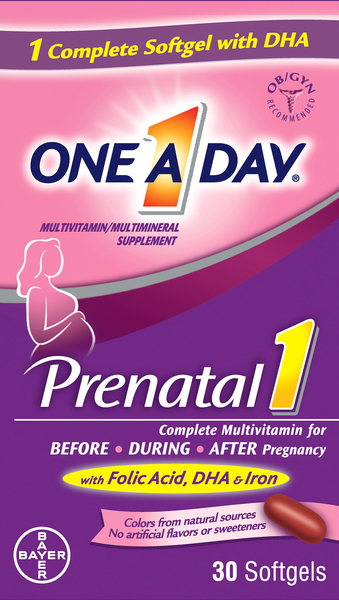 One A Day Multivitamin, Prenatal 1, Softgels