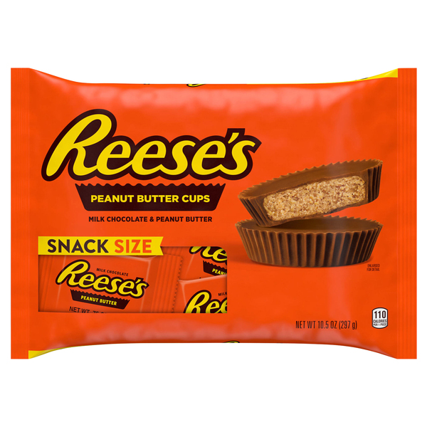Reese's Peanut Butter Cups, Milk Chocolate & Peanut Butter, Snack Size