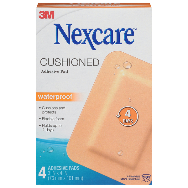 Nexcare Adhesive Pad, Cushioned, Waterproof