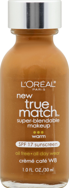 L'Oreal Super-Blendable Makeup, Warm, Creme Cafe W8, SPF 17