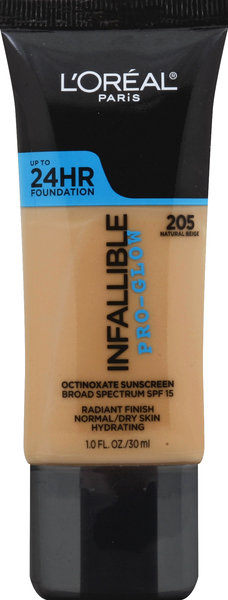 L'Oreal Foundation, Pro-Glow, Natural Beige 205, SPF 15