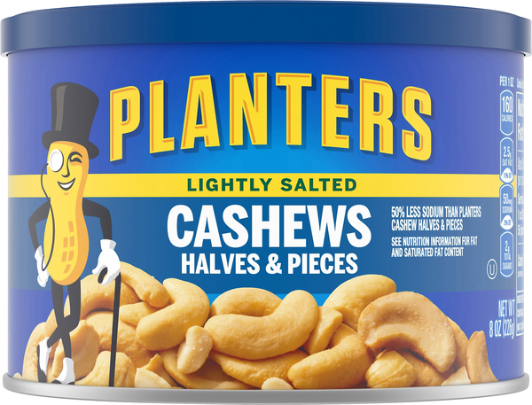 Planters Cashew, Halves & Pieces, Lightly Salted