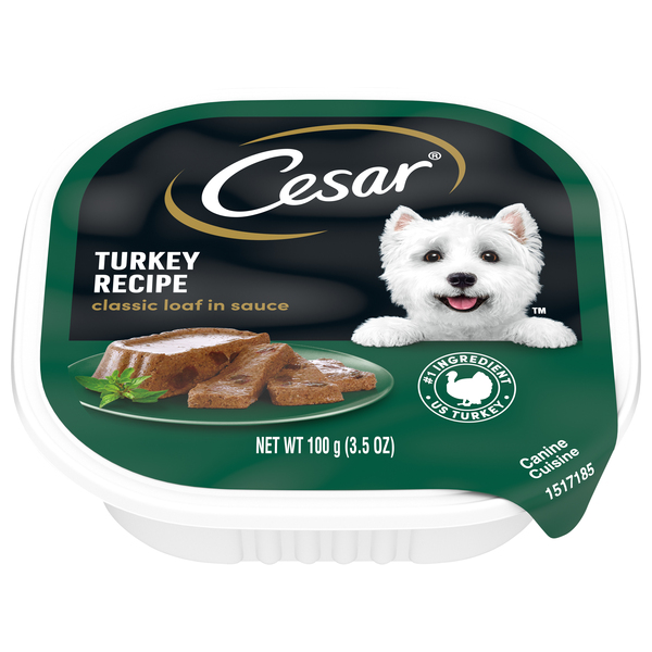 Cesar Canine Cuisine, Turkey Recipe, Classic Loaf in Sauce